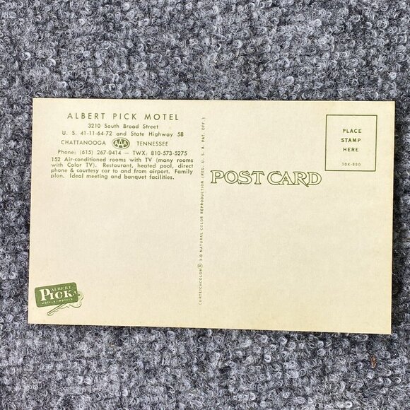 Vtg Chattanooga Tennessee‎ Postcard Albert Pick Motel TN Unposted Ariel View 60s - Picture 6 of 8
